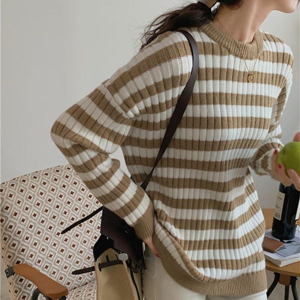 women's sweaters autumn and winter office lady loose round neck long sleeve mid-length striped contrast color print patchwork knitted s, White;black
women's sweaters autumn and winter office lady loose round neck long sleeve mid-length striped contrast color print patchwork knitted s, White;black