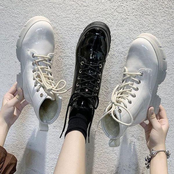 boots winter plus velvet warm ankle botas mujer leather platform shoes for women 2021 fashion lace up thick sole short booties, Black
boots winter plus velvet warm ankle botas mujer leather platform shoes for women 2021 fashion lace up thick sole short booties, Black