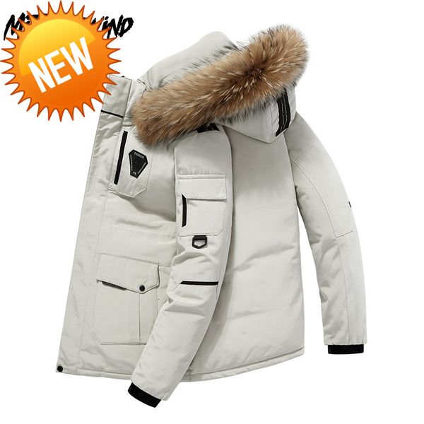 -30 degree winter jacket men parkas overcoat fashion hooded fur collar windbreaker keep warm thicken coat couple down jackets, Black
-30 degree winter jacket men parkas overcoat fashion hooded fur collar windbreaker keep warm thicken coat couple down jackets, Black