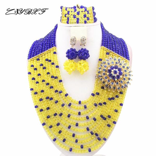 earrings & necklace nigerian wedding african beads jewelry set royal blueyellow crystal sets l1033, Silver
earrings & necklace nigerian wedding african beads jewelry set royal blueyellow crystal sets l1033, Silver