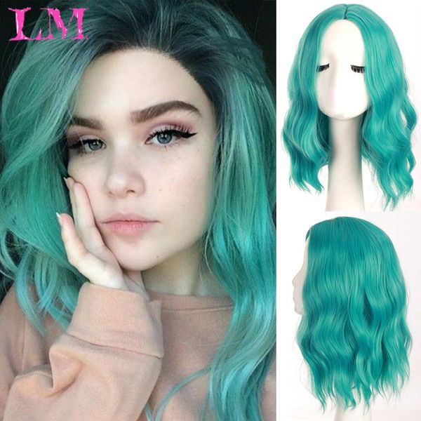 synthetic wigs liangmo lake blue/light gray water wave wig center split lady mid-length hair layered heat resistant cosplay party, Black
synthetic wigs liangmo lake blue/light gray water wave wig center split lady mid-length hair layered heat resistant cosplay party, Black