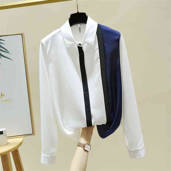 spring autumn korean style office ladies turn down collar long sleeves patchwork shirt women's casual blouse shirts a4419 210519, White
spring autumn korean style office ladies turn down collar long sleeves patchwork shirt women's casual blouse shirts a4419 210519, White