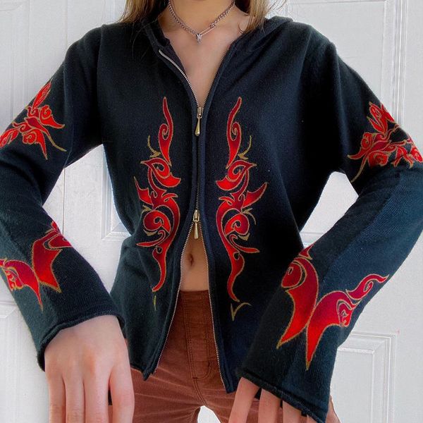 women's jackets icclek goth printed ribbed hooded bomber zip up black jacket hoodies autumn winter 2021 long sleeve coat women outwear, Black;brown
women's jackets icclek goth printed ribbed hooded bomber zip up black jacket hoodies autumn winter 2021 long sleeve coat women outwear, Black;brown