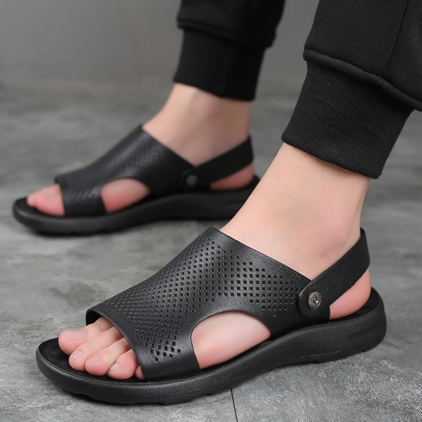 summer mens leather genuine sandals man new casual comfortable beach shoes barefoot sandals men slides pentoufle homme, Black
summer mens leather genuine sandals man new casual comfortable beach shoes barefoot sandals men slides pentoufle homme, Black