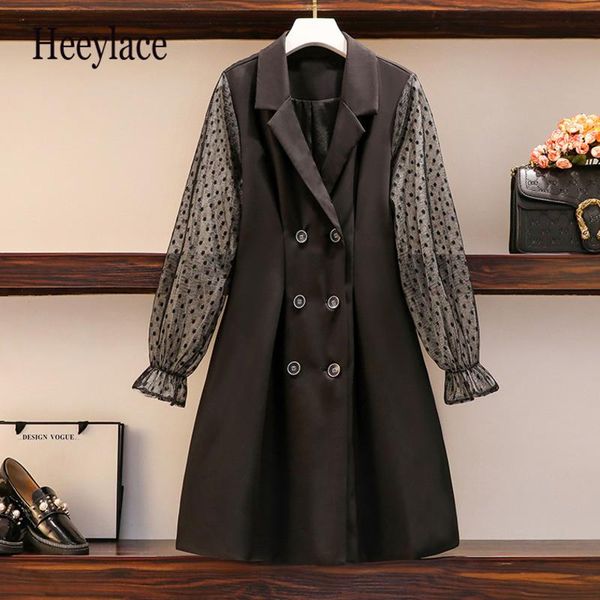 casual dresses plus size women elegant black blazer dress autumn 2021 polka dot mesh long sleeve patchwork double breasted short office, Black;gray
casual dresses plus size women elegant black blazer dress autumn 2021 polka dot mesh long sleeve patchwork double breasted short office, Black;gray
