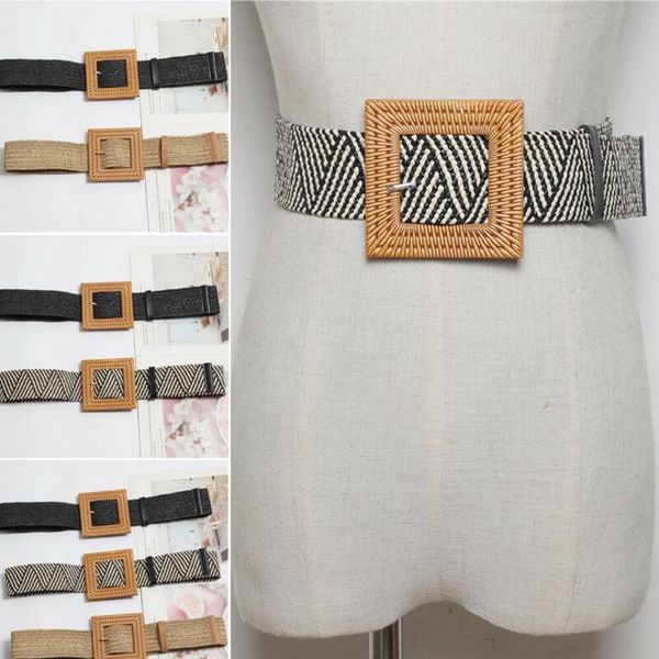 belts fashion square wooden buckle for women straw elastic casual female waist belt wide brim braided woven waistband femme, Black;brown
belts fashion square wooden buckle for women straw elastic casual female waist belt wide brim braided woven waistband femme, Black;brown