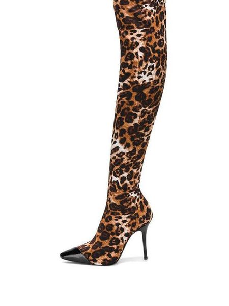 boots street elastic leopard thigh thin high heels over the knee women black pointed toe patchwork sock
boots street elastic leopard thigh thin high heels over the knee women black pointed toe patchwork sock