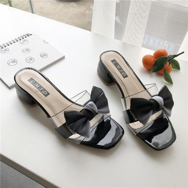 slippers women slides open toe heels fetish platform bow pumps thick shoes sandals transparent high bowtie, Black
slippers women slides open toe heels fetish platform bow pumps thick shoes sandals transparent high bowtie, Black