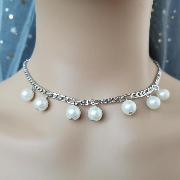 chains punk chunky chain pearl necklaces for women bohemian vintage pendant choker beads party jewelry, Silver
chains punk chunky chain pearl necklaces for women bohemian vintage pendant choker beads party jewelry, Silver