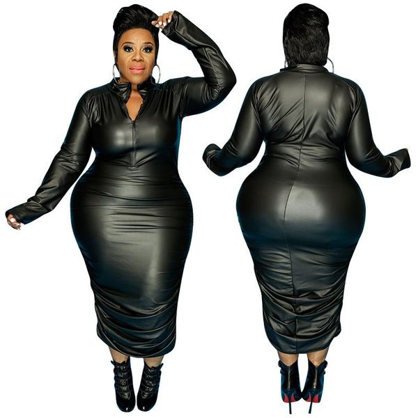 casual dresses bodycon dress women plus size fashion skinny black sheath long sleeve zipper up leather maxi for, Black;gray
casual dresses bodycon dress women plus size fashion skinny black sheath long sleeve zipper up leather maxi for, Black;gray