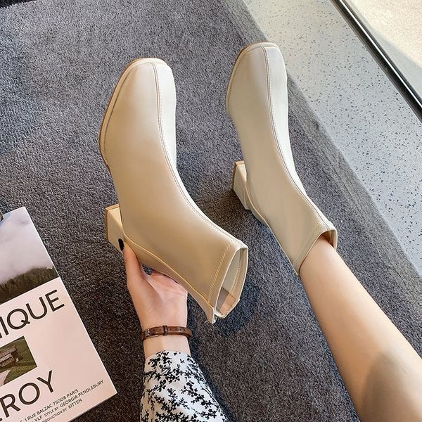 short middle thick heel square head back zipper martin boots 2021 autumn korean fashion women's sho, Black
short middle thick heel square head back zipper martin boots 2021 autumn korean fashion women's sho, Black