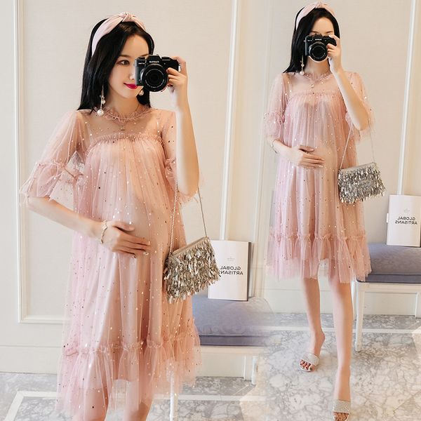 maternity clothes women pregnant dresses korean short sleeve pregnancy clothes maternity set clothes maternity dresses, White