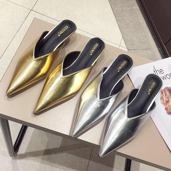 spring fashion women luxury designed slipper mules block low heel golden slides outsides lady closed pointed toe shoes slippers, Black
spring fashion women luxury designed slipper mules block low heel golden slides outsides lady closed pointed toe shoes slippers, Black