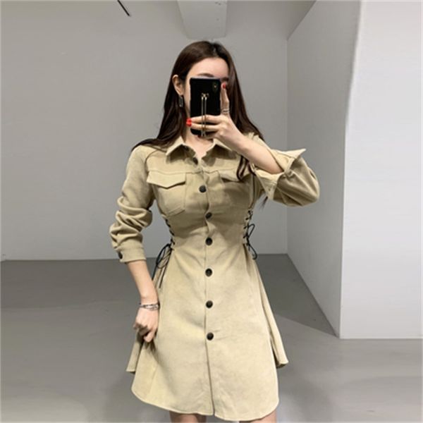 elegant ladies dress spring autumn long sleeve single breasted slim high waist bandage korean women blouse robe 210602, Black;gray
elegant ladies dress spring autumn long sleeve single breasted slim high waist bandage korean women blouse robe 210602, Black;gray