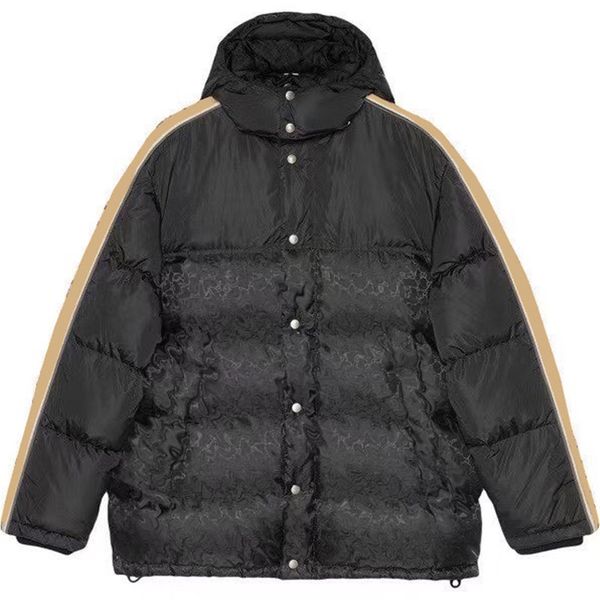 leisure letter jacquard hooded down parkas webbing stitched long sleeve cotton padded jacket autumn winter overcoat with tags, Black
leisure letter jacquard hooded down parkas webbing stitched long sleeve cotton padded jacket autumn winter overcoat with tags, Black