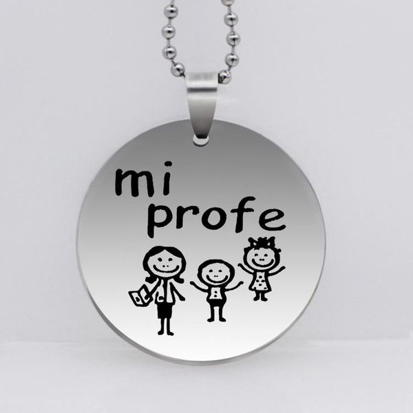 keychains "mi profe" letter necklace stainless steel disc collar necklaces jewelry souvenir gift for teachers yp6830, Silver
keychains "mi profe" letter necklace stainless steel disc collar necklaces jewelry souvenir gift for teachers yp6830, Silver