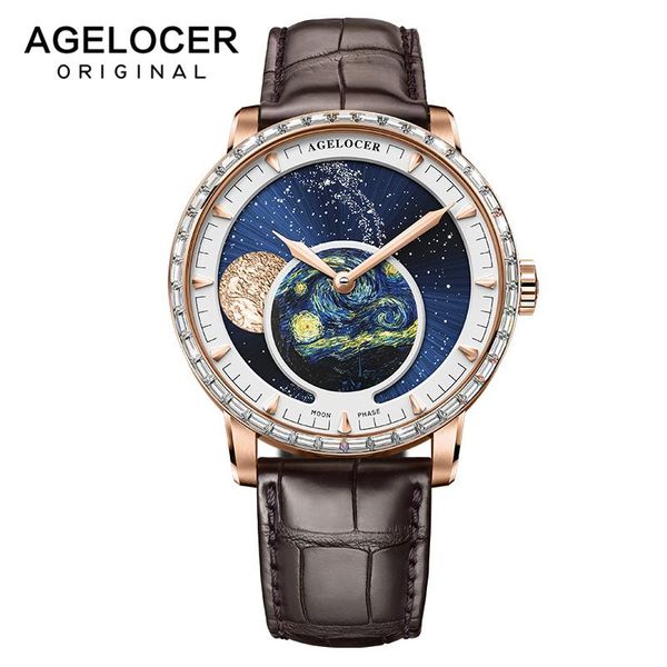 wristwatches agelocer moon phase watch mens watches power reserve 80 hours moonphase mechanical self-winding 6401d2, Slivery;brown
wristwatches agelocer moon phase watch mens watches power reserve 80 hours moonphase mechanical self-winding 6401d2, Slivery;brown