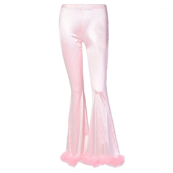 women mid rise long pants shiny pink feather flare bell bottom stretch trousers j78e women's & capris, Black;white
women mid rise long pants shiny pink feather flare bell bottom stretch trousers j78e women's & capris, Black;white