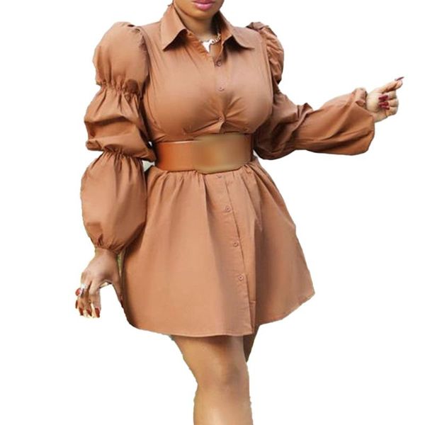 casual dresses single-breasted temperament high waist long puff sleeve corset mini dress 2021 brown women's, Black;gray
casual dresses single-breasted temperament high waist long puff sleeve corset mini dress 2021 brown women's, Black;gray
