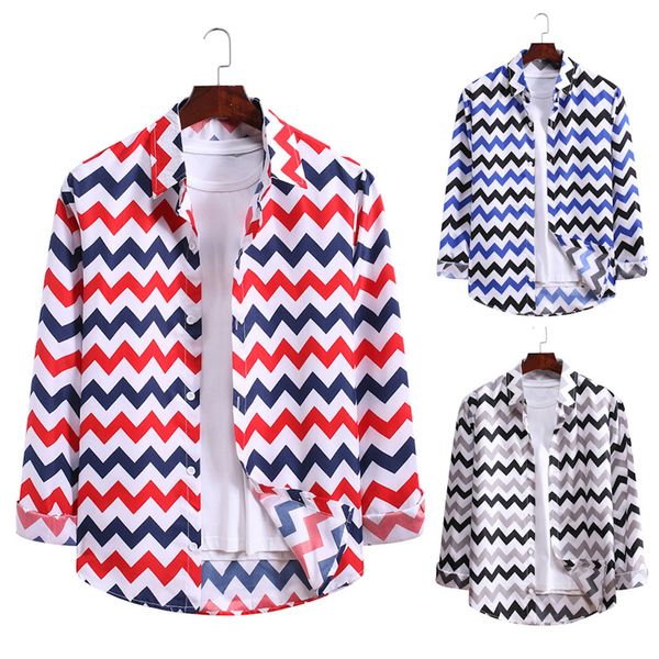 shirts mens fashion long sleeve stripe print shirt casual plus size lapel shirt blouse para hombre, White;black
shirts mens fashion long sleeve stripe print shirt casual plus size lapel shirt blouse para hombre, White;black