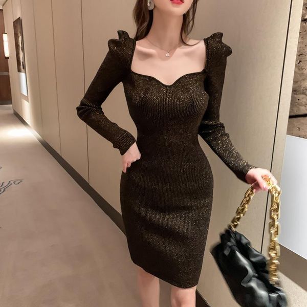 slim-fit bright silk knitted dress office lady sheath solid zippers knee-length fall/winter over-the-knee base casual dresses, Black;gray
slim-fit bright silk knitted dress office lady sheath solid zippers knee-length fall/winter over-the-knee base casual dresses, Black;gray