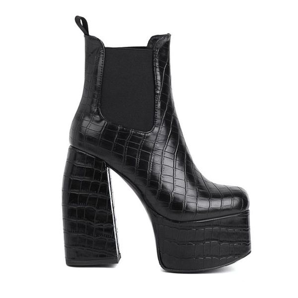 boots big size 35-46 autumn women's horseshoe heel shoes platform crocodile grain round head, Black
boots big size 35-46 autumn women's horseshoe heel shoes platform crocodile grain round head, Black