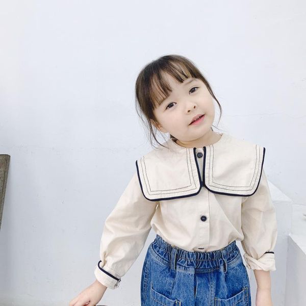 shirts navy style spring autumn girls cotton big turn-down collar 2021 kids casual long sleeve clothes, White;black
shirts navy style spring autumn girls cotton big turn-down collar 2021 kids casual long sleeve clothes, White;black