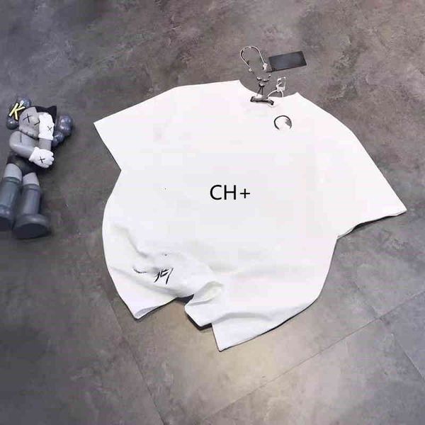 color new ch cross + sanskrit print short sleeve t-shirt for men and women in summer 2021 062401, White;black
color new ch cross + sanskrit print short sleeve t-shirt for men and women in summer 2021 062401, White;black