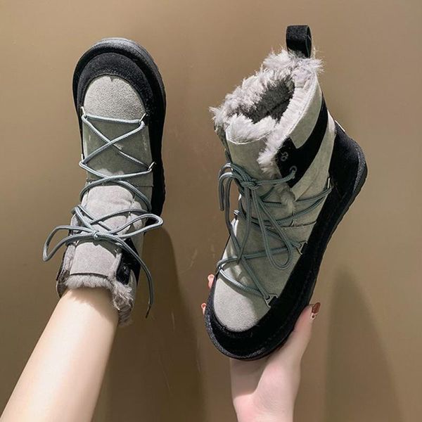 boots 2021 women winter snow warm flat lace up plush shoes woman non-slip flock cotton padded ankle female, Black
boots 2021 women winter snow warm flat lace up plush shoes woman non-slip flock cotton padded ankle female, Black