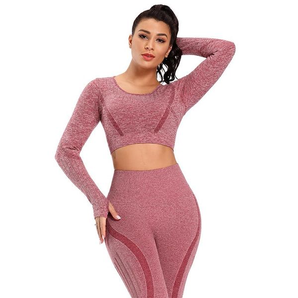 yoga outfits tight-fitting long waist fitness wear t-shirt halter women's running long-sleeved sports, White;red
yoga outfits tight-fitting long waist fitness wear t-shirt halter women's running long-sleeved sports, White;red