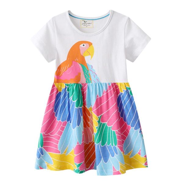 girl's dresses summer girls parrot print color printing patchwork short sleeved casual dress daily wear children clothing 2-7y, Red;yellow
girl's dresses summer girls parrot print color printing patchwork short sleeved casual dress daily wear children clothing 2-7y, Red;yellow