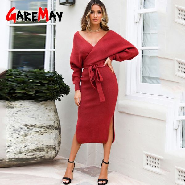 autumn winter sweater knitted dresses for women fashion long sleeve wrap belted tunic midi dress female vestidos 210428, Black;gray
autumn winter sweater knitted dresses for women fashion long sleeve wrap belted tunic midi dress female vestidos 210428, Black;gray