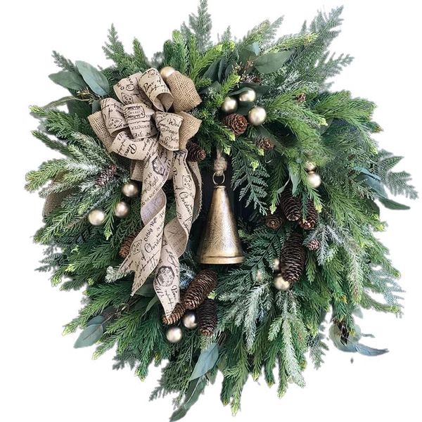 decorative flowers & wreaths farmhouse christmas wreath with ring bell holiday front door hanging ornament home decoration
decorative flowers & wreaths farmhouse christmas wreath with ring bell holiday front door hanging ornament home decoration