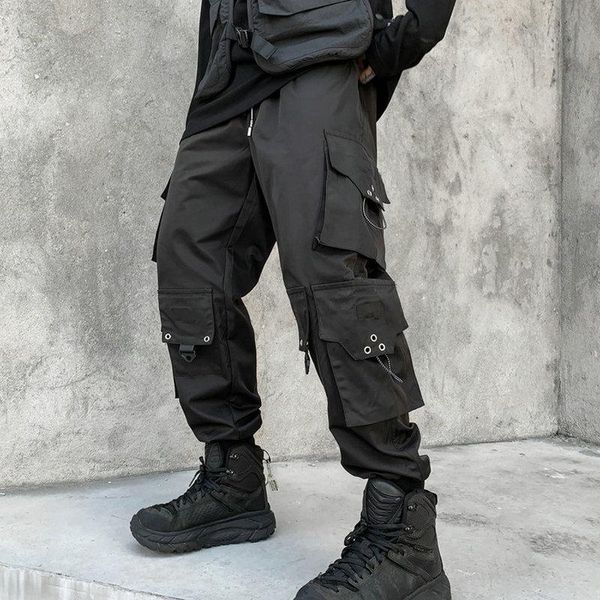 men's pants men joggers multi-pocket elastic waist harem hip hop streetwear sweatpants pencil, Black
men's pants men joggers multi-pocket elastic waist harem hip hop streetwear sweatpants pencil, Black
