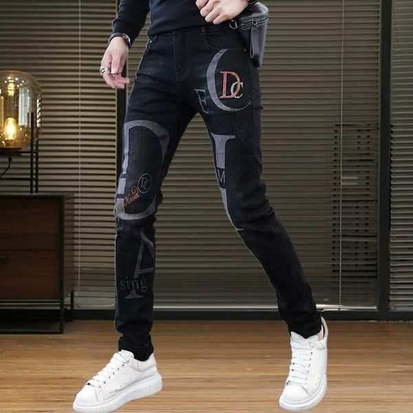 men's jeans 2021 four seasons personality jeans, handsome trend, small feet slim trend, Blue
men's jeans 2021 four seasons personality jeans, handsome trend, small feet slim trend, Blue
