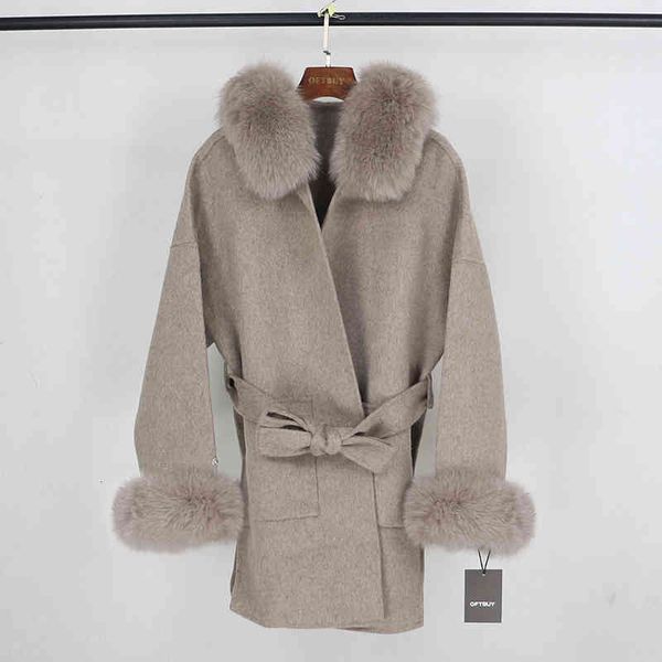 jackets cashmere wool jacket real of women natural fox fur coat, Black;brown