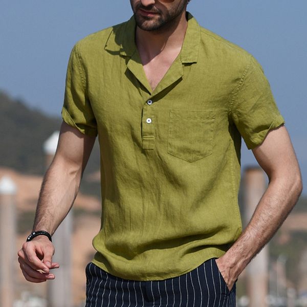 shirt men home vintage pure color linen short sleeve t shirts collar pocket blouse mens shirts casual may, White;black
shirt men home vintage pure color linen short sleeve t shirts collar pocket blouse mens shirts casual may, White;black