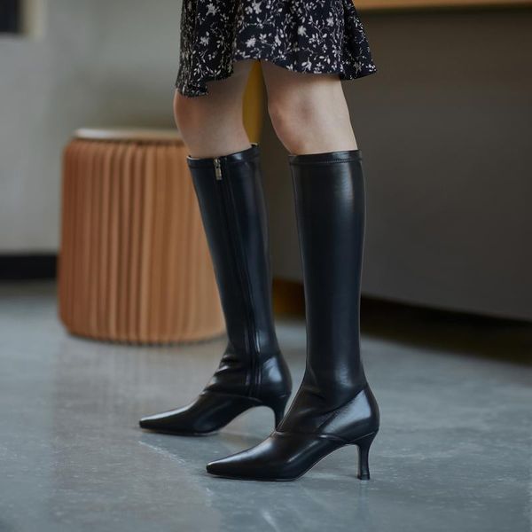 boots 2021 fall/winter stretch-wrapped legs slimming stiletto pointed toe comfortable korean, Black
boots 2021 fall/winter stretch-wrapped legs slimming stiletto pointed toe comfortable korean, Black