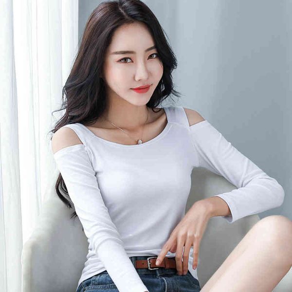female women fashion long sleeve t shirt women o-neck cotton white t-shirt women clothes off shoulder tshirt c887 210426
female women fashion long sleeve t shirt women o-neck cotton white t-shirt women clothes off shoulder tshirt c887 210426