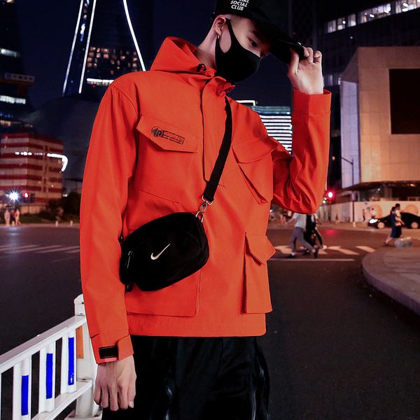 2021 autumn men's loose hip hop functional style et brand hooded work coat, Black;brown
2021 autumn men's loose hip hop functional style et brand hooded work coat, Black;brown