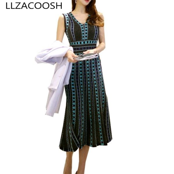 arrival v-neck sleeveless dresses women runway summer pullovers knit elegant casual slim dress vestidos 210514, Black;gray
arrival v-neck sleeveless dresses women runway summer pullovers knit elegant casual slim dress vestidos 210514, Black;gray