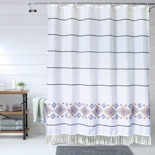 tassel shower curtain, white shower curtains for bathroom, boho shower curtain sets with 12 hooks 72''Ã72''
tassel shower curtain, white shower curtains for bathroom, boho shower curtain sets with 12 hooks 72''Ã72''