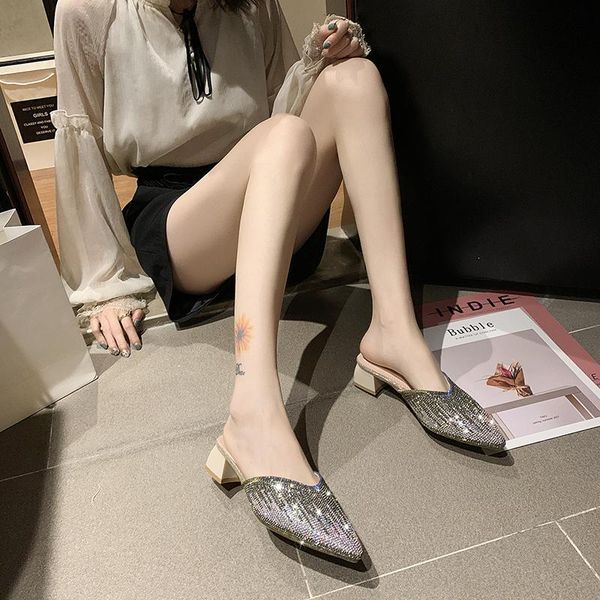 dress shoes 2021 summer women bling sequined cloth slipper shallow outside pointed toe flats slip on mules slides sandals, Black
dress shoes 2021 summer women bling sequined cloth slipper shallow outside pointed toe flats slip on mules slides sandals, Black