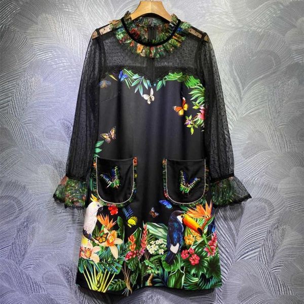 casual dresses 2021 fashion autumn women's lace patchwork dress runways floral print o-neck pockets c381, Black;gray
casual dresses 2021 fashion autumn women's lace patchwork dress runways floral print o-neck pockets c381, Black;gray