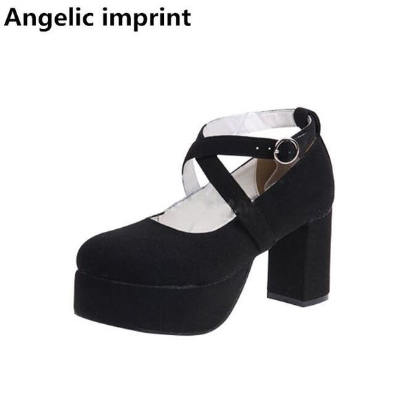 angelic imprint woman mori girl lolita cosplay shoes lady high thin heels pumps women princess dress party flock 8/6.5cm, Black
angelic imprint woman mori girl lolita cosplay shoes lady high thin heels pumps women princess dress party flock 8/6.5cm, Black