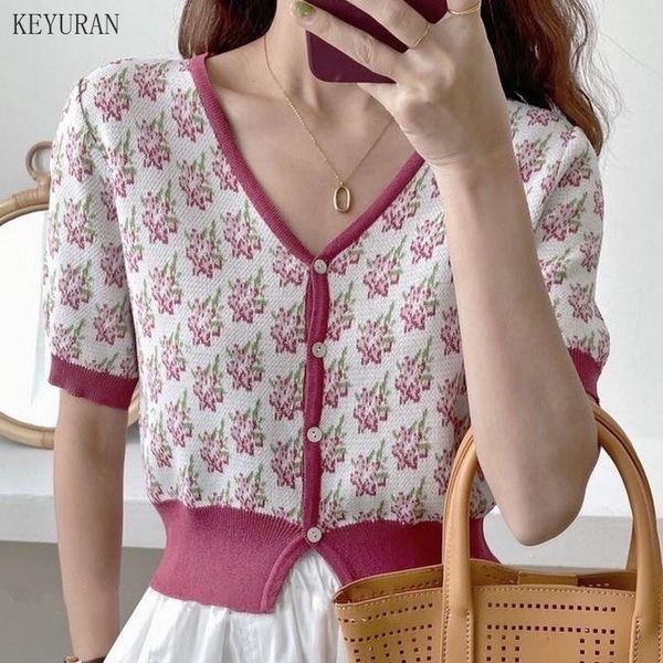 women's knits & tees floral hit color knitted shirt thin cardigan sweater 2021 summer women v neck single breasted short sleeve knitwea, White
women's knits & tees floral hit color knitted shirt thin cardigan sweater 2021 summer women v neck single breasted short sleeve knitwea, White