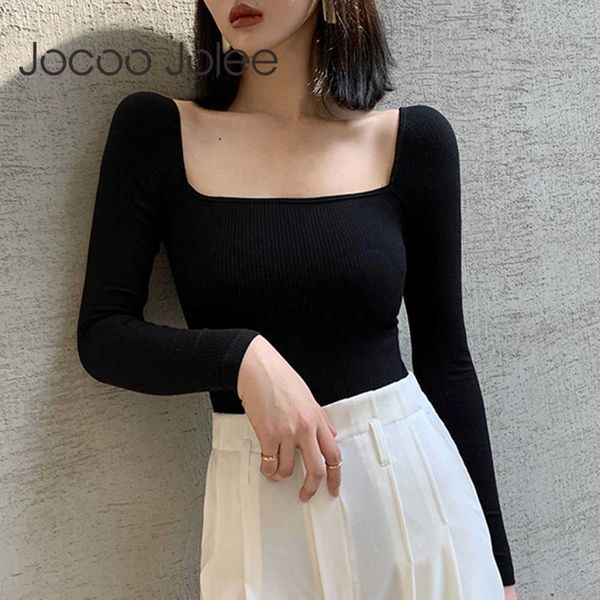 jocoo jolee autumn long sleeve square collar knitting pullovers skinny black sweaters korean style harajuku jumpers 210619, White;black
jocoo jolee autumn long sleeve square collar knitting pullovers skinny black sweaters korean style harajuku jumpers 210619, White;black