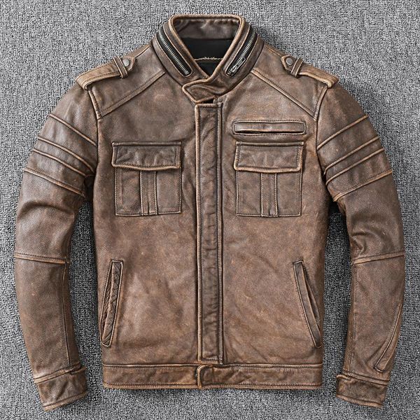 men's leather & faux 2021 vintage brown casual style jacket men double pockets plus size 4xl genuine natura cowhide slim fit autumn coa, Black
men's leather & faux 2021 vintage brown casual style jacket men double pockets plus size 4xl genuine natura cowhide slim fit autumn coa, Black