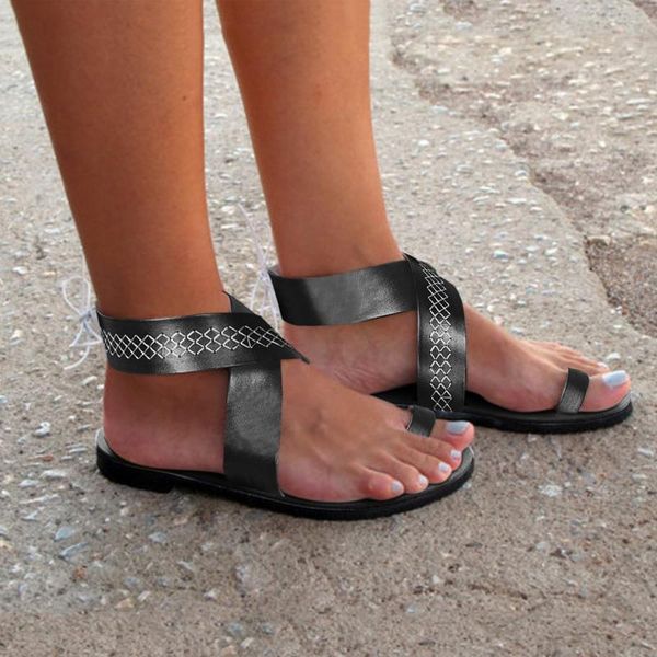 sandals lace-up ankle strap women's flat comfortable breathable casual fashion plus size shoeszapatos de mujer, Black
sandals lace-up ankle strap women's flat comfortable breathable casual fashion plus size shoeszapatos de mujer, Black
