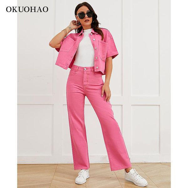 women's jeans suit denim trouser set two pieces baggy mom high waist fashion y2k pink women 2021, Blue
women's jeans suit denim trouser set two pieces baggy mom high waist fashion y2k pink women 2021, Blue
